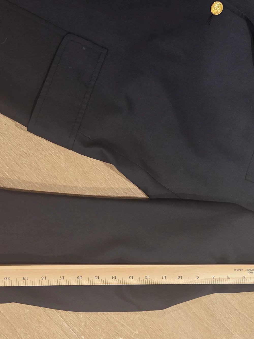Brooks Brothers Golden Fleece 100% Wool Navy Or Black Blazer W/ Gold Buttons 44R
